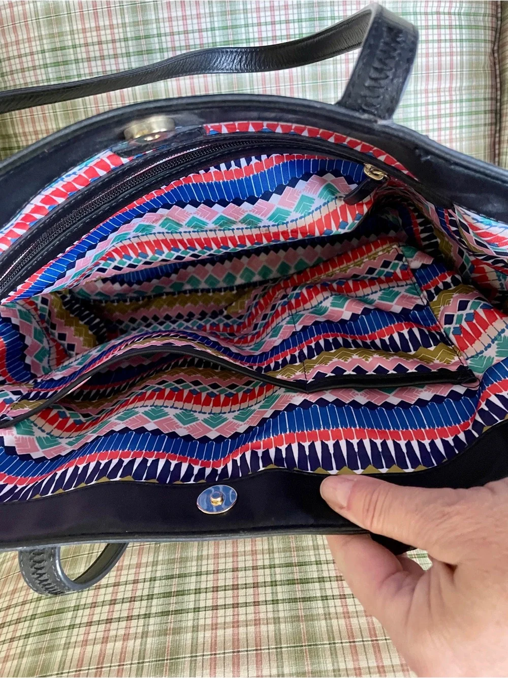 Stella & Dot Large Striped Tote Bag